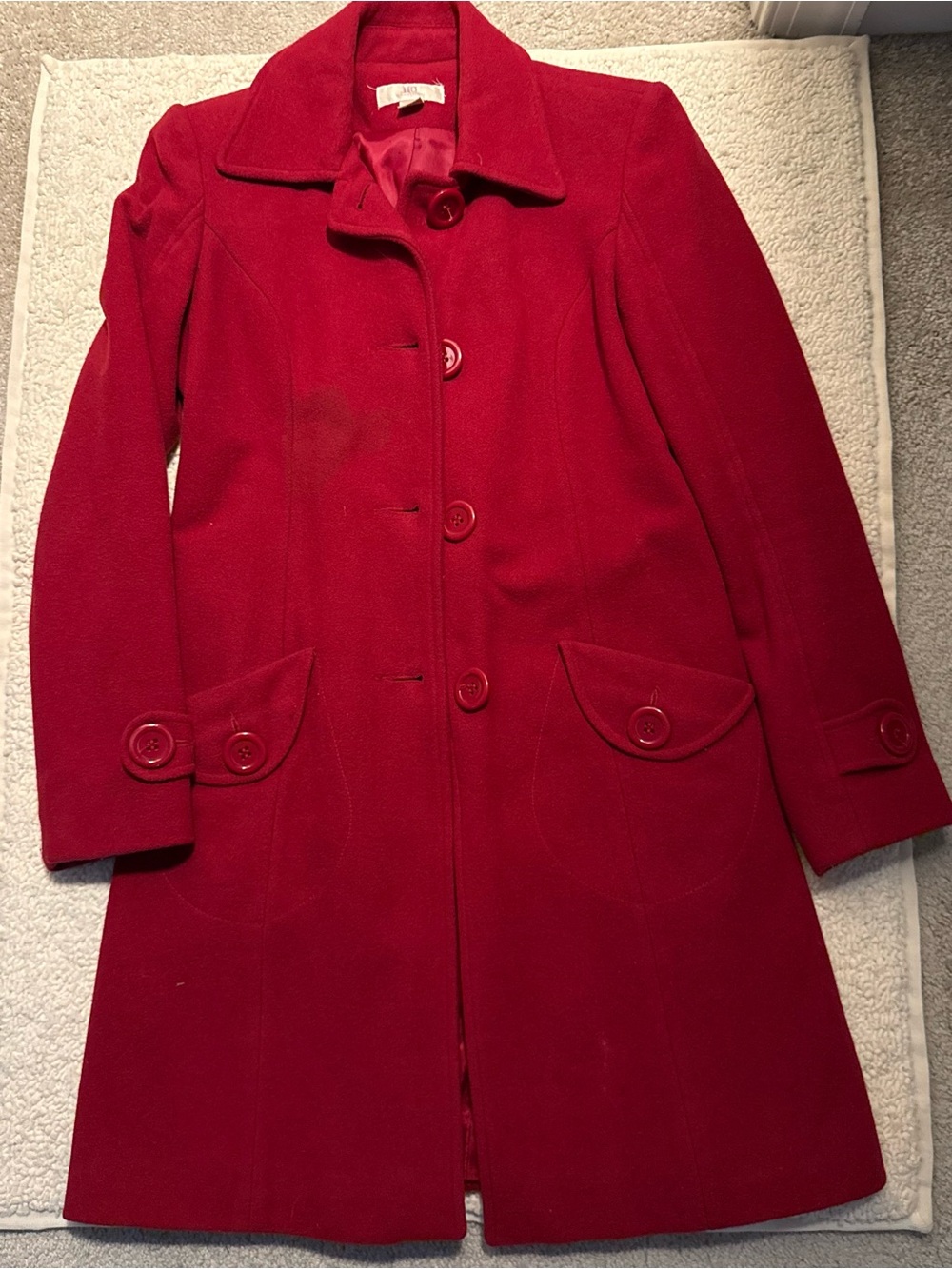 Classic Women's Red Wool Coat by JLo